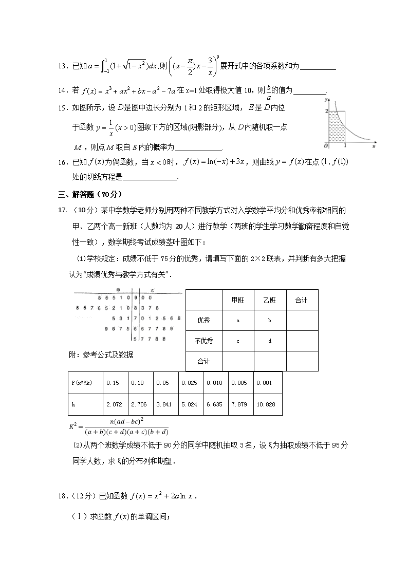 17 18学年湖北省沙市中学高二下学期第三次半月考数学 理 试题word版缺答案 淘文库