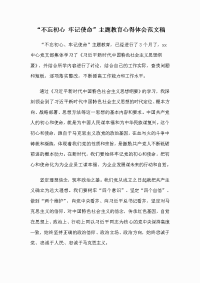 “不忘初心 牢记使命”主题教育心得体会范文稿