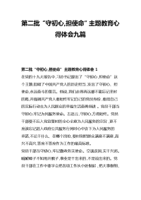 第二批“守初心,担使命”主题教育心得体会九篇