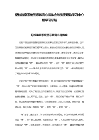 纪检监察系统警示教育心得体会与党委理论学习中心组学习总结