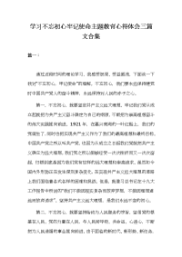 学习不忘初心牢记使命主题教育心得体会三篇文合集