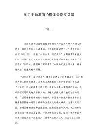 学习主题教育心得体会例文2篇