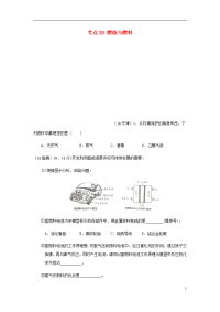 2020中考化学真题分类汇编 4 化学与社会发展 考点20 燃烧与燃料 2 燃料和能源 氢气和氢能源