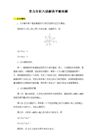 专题2-3 受力分析八法解决平衡问题-《奇招制胜》2017年高考物理热点+题型全突破