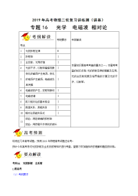 专题16 光学  电磁波 相对论（讲）-2019年高考物理二轮复习讲练测