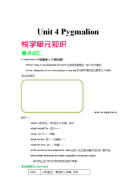 Unit 4 Pygmalion（03悦学知识）2018年高考英语一轮复习（人教选修8）