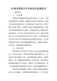 XX财务管理大学生职业生涯规划书