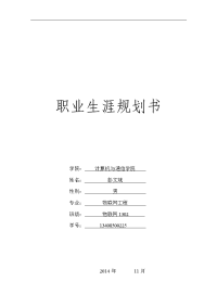 物联网1302彭文斌职业生涯规划