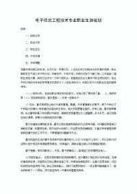 电子信息工程技术专业职业生涯规划-大学生职业生涯规划书范文