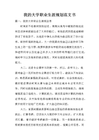 我的大学职业生涯规划范文书
