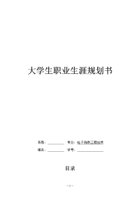 电子信息工程技术专业-大学生职业生涯规划书