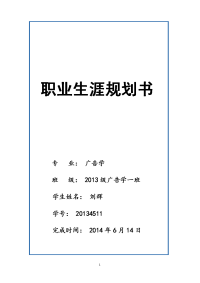 大学广告学职业生涯规划书