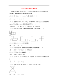 2020年中考数学真题试题（含解析）新人教版