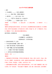 2020年中考语文真题试题（含解析） 新版 新人教版