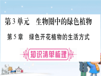 中考生物总复习：第3单元第5章绿色开花植物的生活方式课件