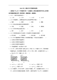 2019年上海市中考物理试卷