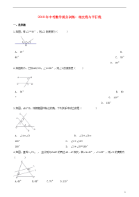 2019年中考数学提分训练 相交线与平行线（含解析） 新版新人教版