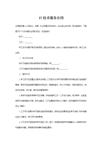 IT技术服务合同