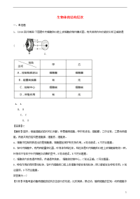 2019年中考生物真题汇编 生物体的结构层次（含解析）