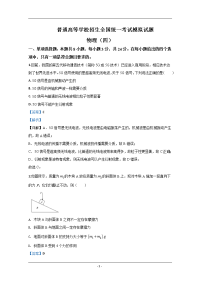 山东省实验中学2020届高三普通高等学校招生全国统一考试模拟物理试题（四） Word版含解析