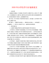 2020年小学生学习计划表范文.doc