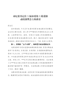 市纪委书记在巡察动员部署会上的讲话