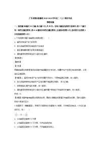 2018-2019学年广东省肇庆联盟校高二上学期期末考试物理试题 解析版