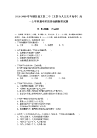 2018-2019学年湖北省宜昌二中（宜昌市人文艺术高中）高一上学期期中阶段性检测物理试题