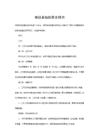 项目承包经营合同书