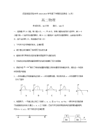 2018-2019学年辽宁省沈阳铁路实验中学高二6月月考物理试题 Word版