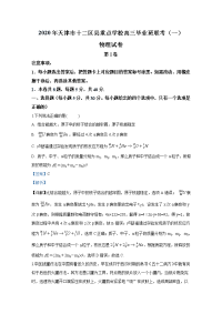 天津市十二区县重点学校2020届高三物理下学期联考试题（一）（解析版）