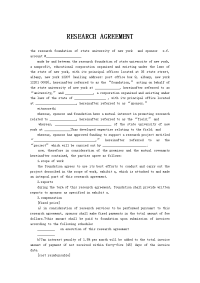 RESEARCH AGREEMENT