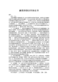 融资担保合作协议书