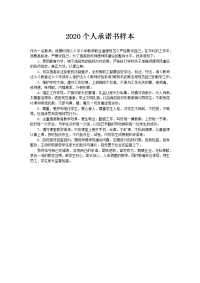 2020个人承诺书样本