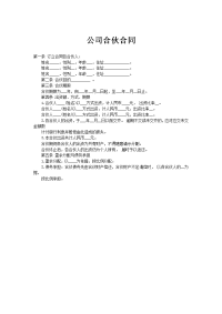 公司合伙合同