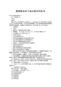 精简版农村土地出租合同范本