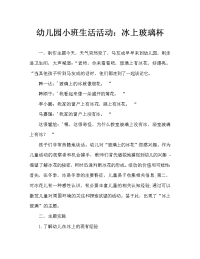 幼儿园小班生成活动：玻璃上的冰花.doc