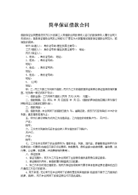 简单保证借款合同