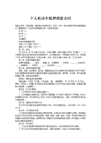 个人机动车抵押借款合同