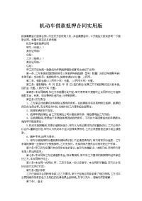 机动车借款抵押合同实用版