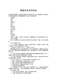 借款补充合同范本