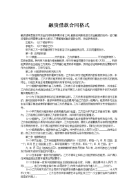 融资借款合同格式