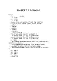 股东投资设立公司协议书