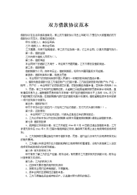 双方借款协议范本