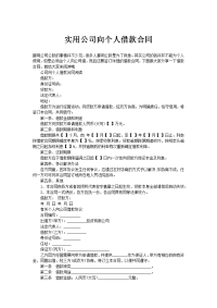 实用公司向个人借款合同