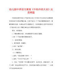 幼儿园中班语言教案《不怕冷的大衣》两篇含反思（通用）.doc