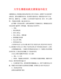 大学生暑假实践支教策划书范文
