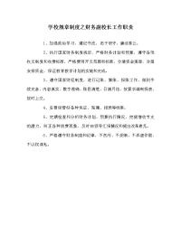 学校规章制度之财务副校长工作职责