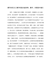 教导处范文之教学经验交流材料：教学，在摸索中前行