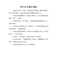 看汽安全操作规程